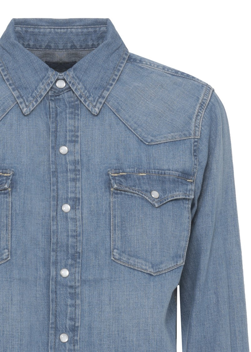 Polo Ralph Lauren Blue Snap Button Denim Shirt