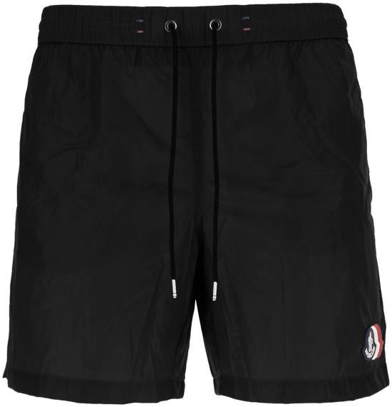 Moncler Black Lightweight Polyamide Shorts With Adjustable Waist