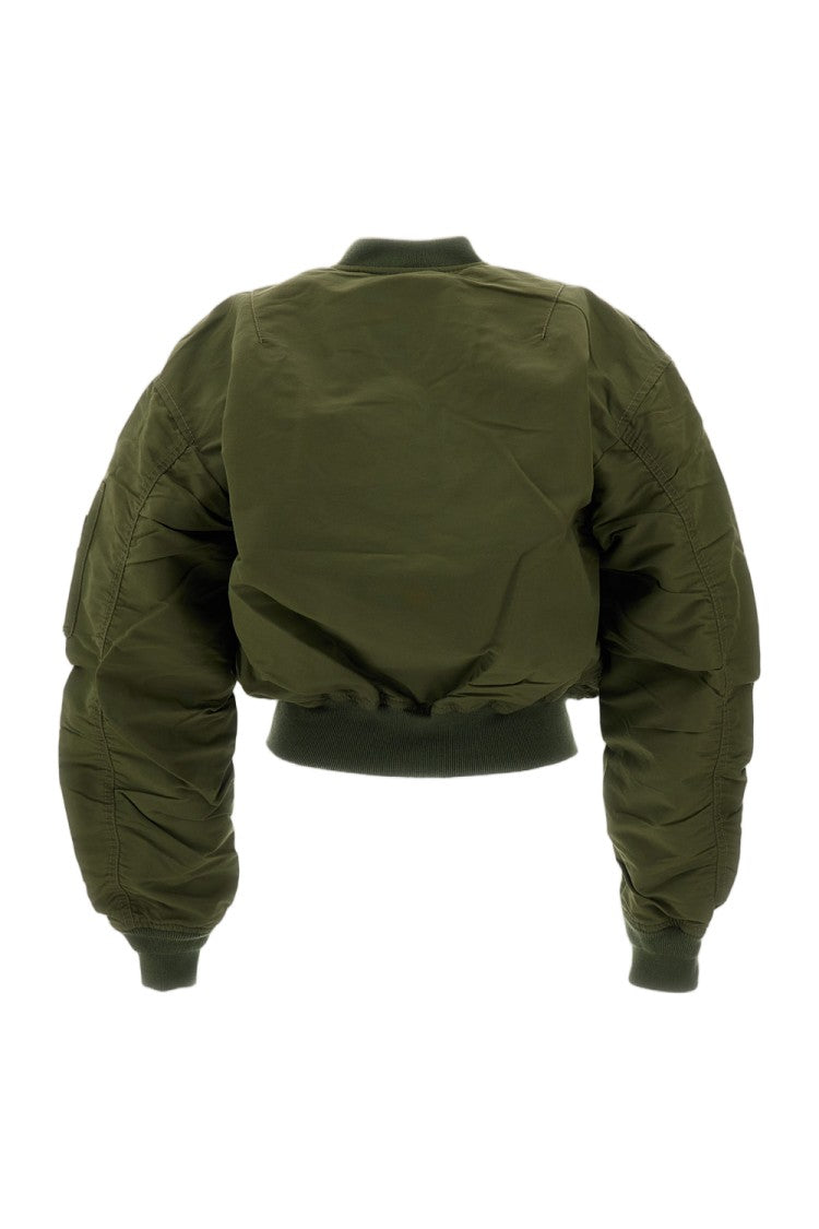 And Wander Green Cordura Flight Nylon Bomber Jacket