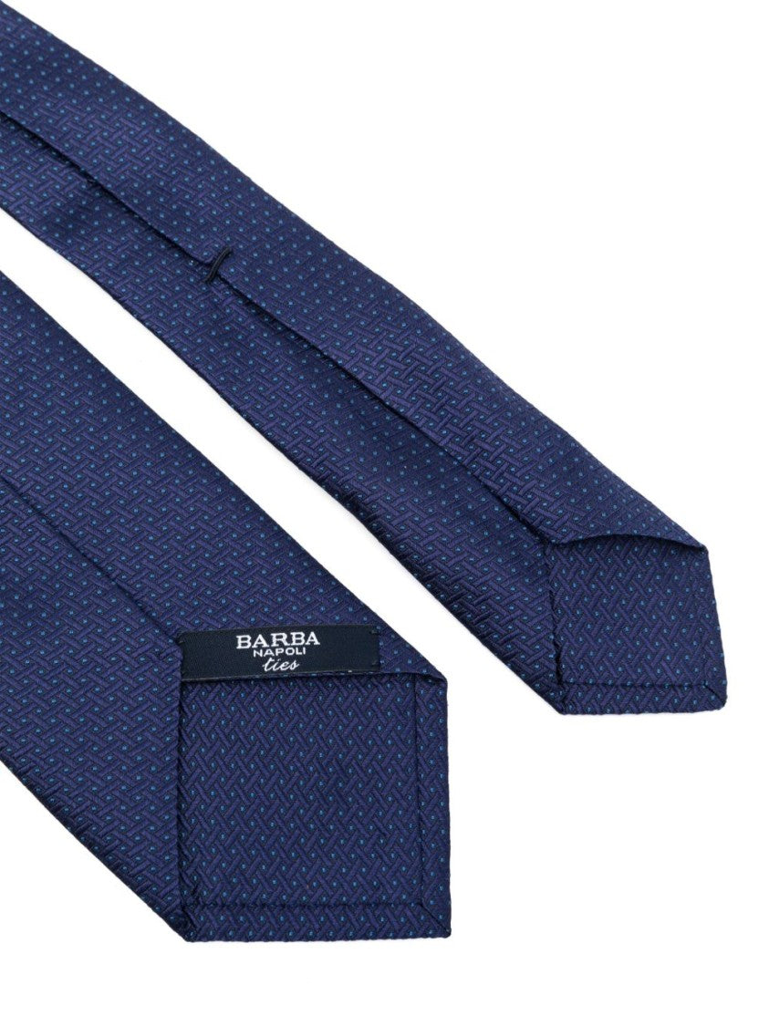 Barba Textured Blue Tie With Elegant Design
