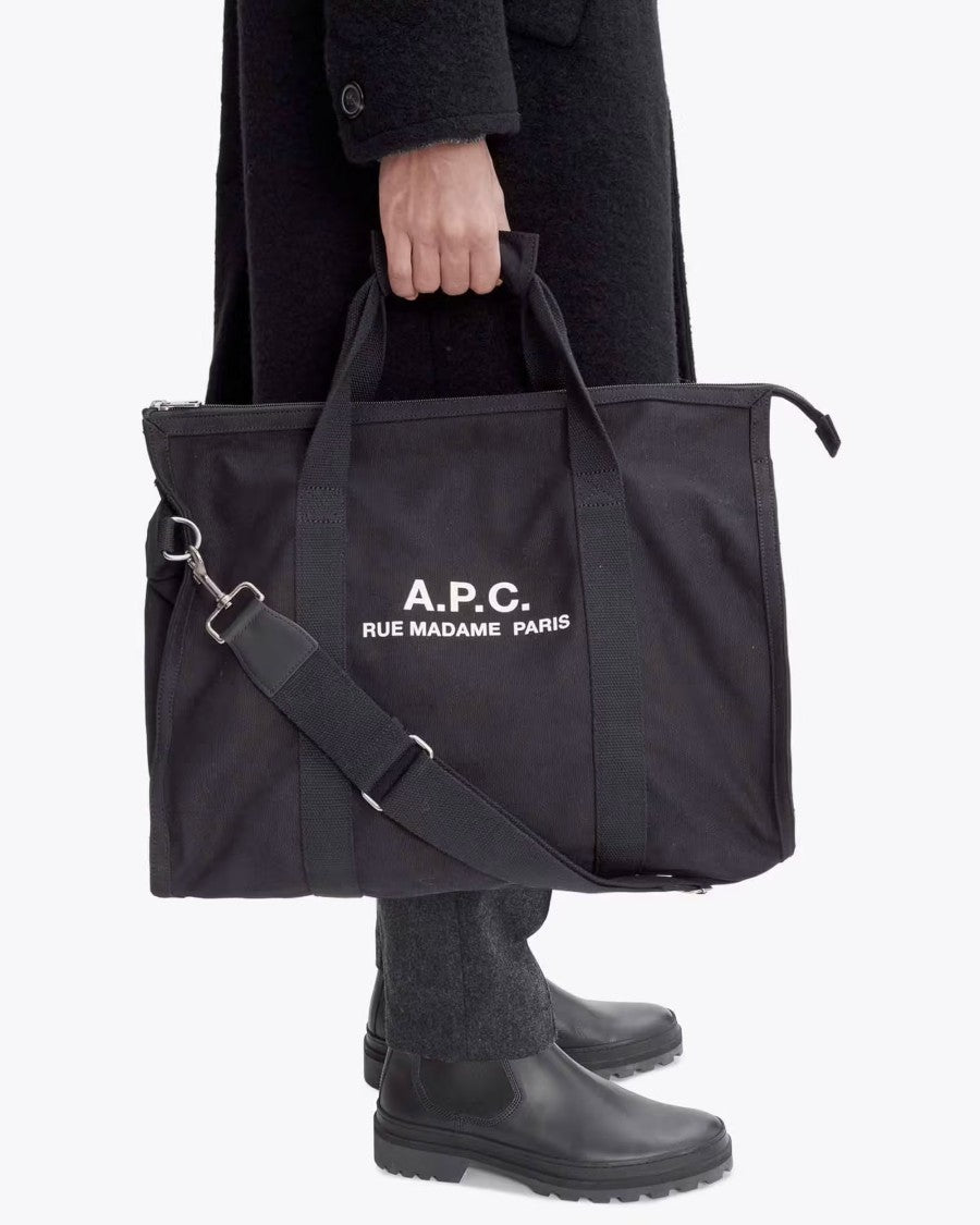 A.P.C. Rectangular Cotton Canvas Tote With Adjustable Strap