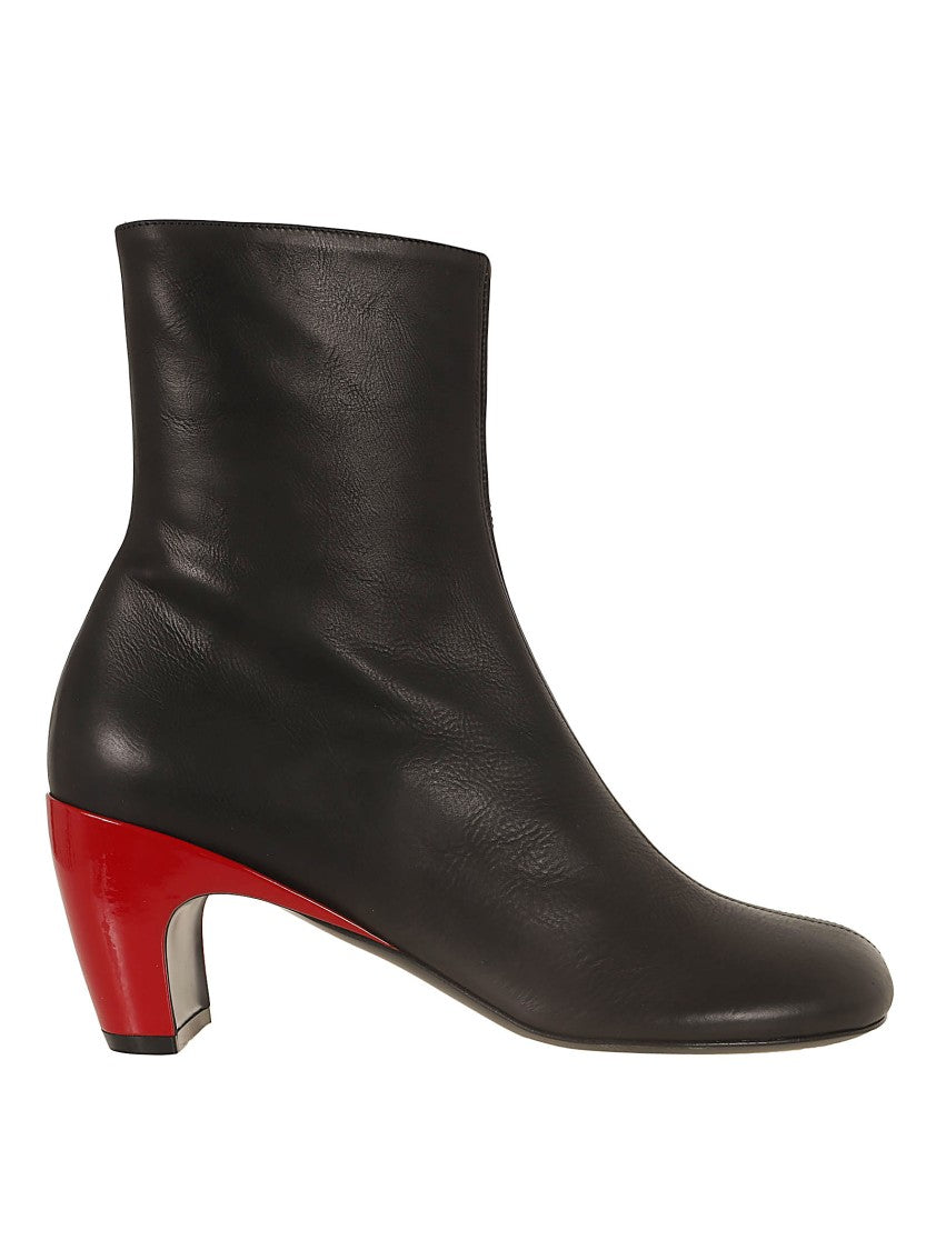 Dries Van Noten Ankle Boots With Distinctive Red Block Heel