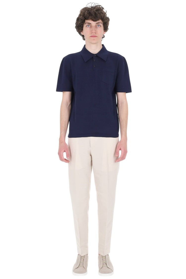 A.P.C. Blue Colin Pocket Cotton Polo Shirt