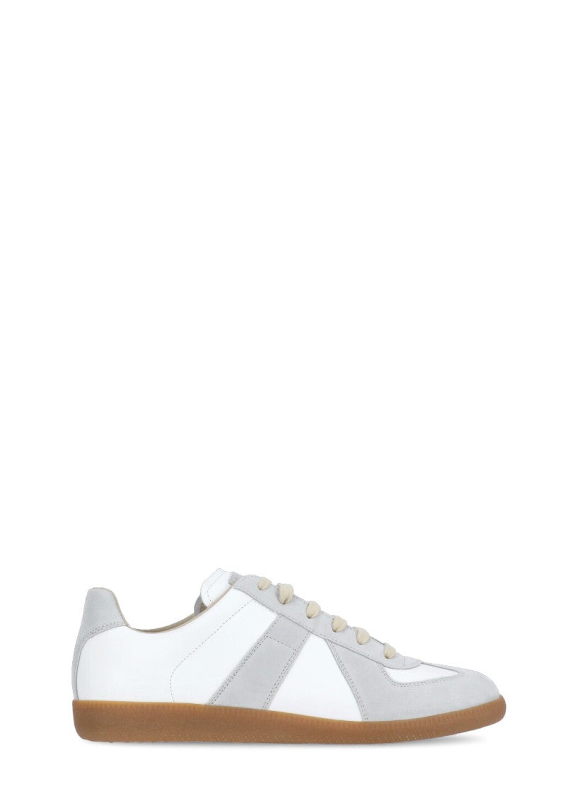 Maison Margiela Low-Top Leather Sneakers With Contrasting Details