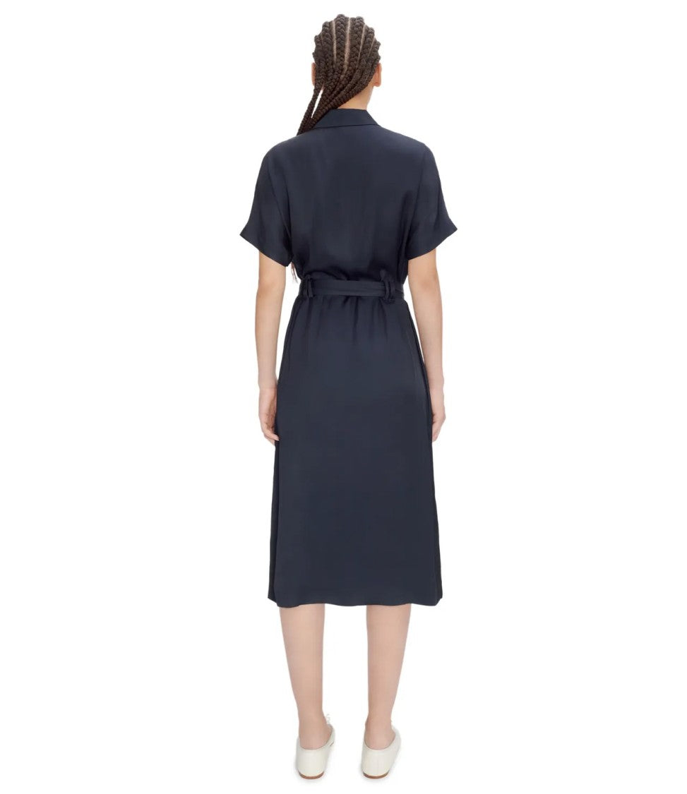 A.P.C. Black Shirt-Dress With Removable Belt And Pockets