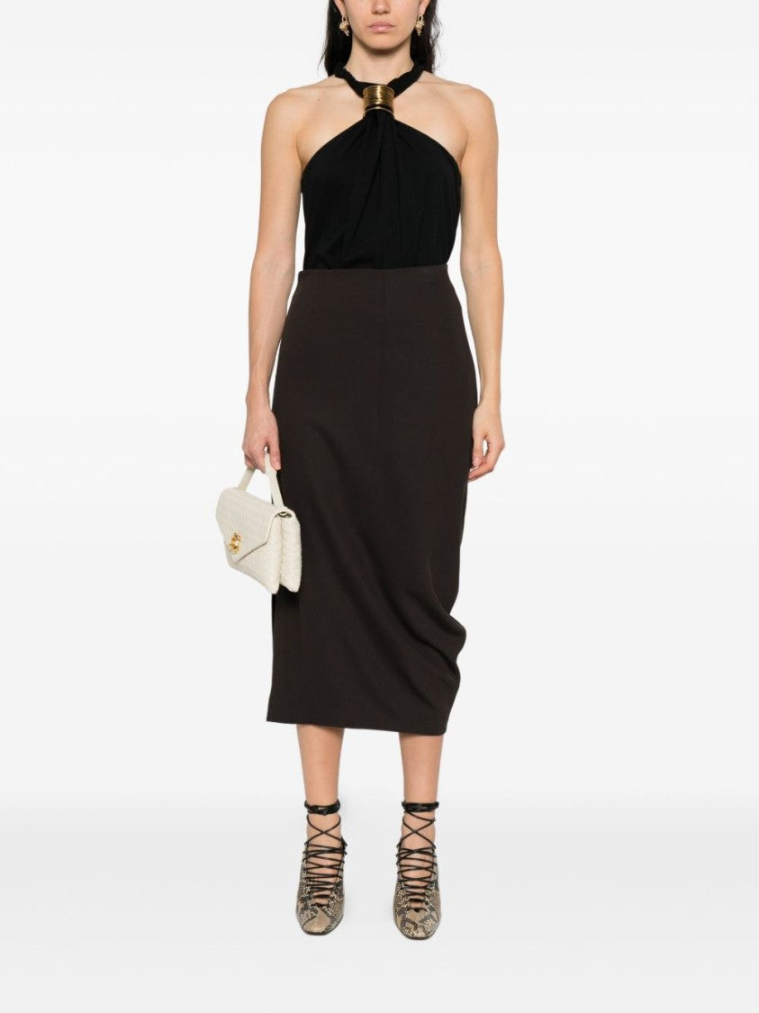 Lanvin High Waist Asymmetric Hem Skirt