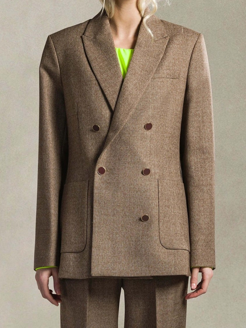 Cruna Structured Boxy Double-Breasted Blazer