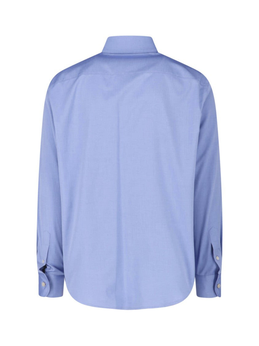 Valentino Blue Vgold Tailored Cotton Shirt