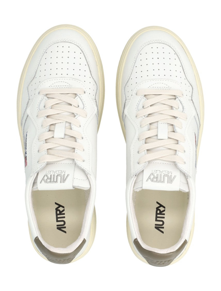 Autry Vintage-Inspired Low-Top Sneakers With Perforated Detailing