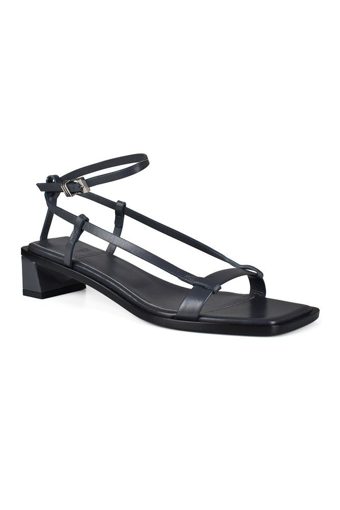 Anest Collective Smooth Grey Leather Linea Sandals