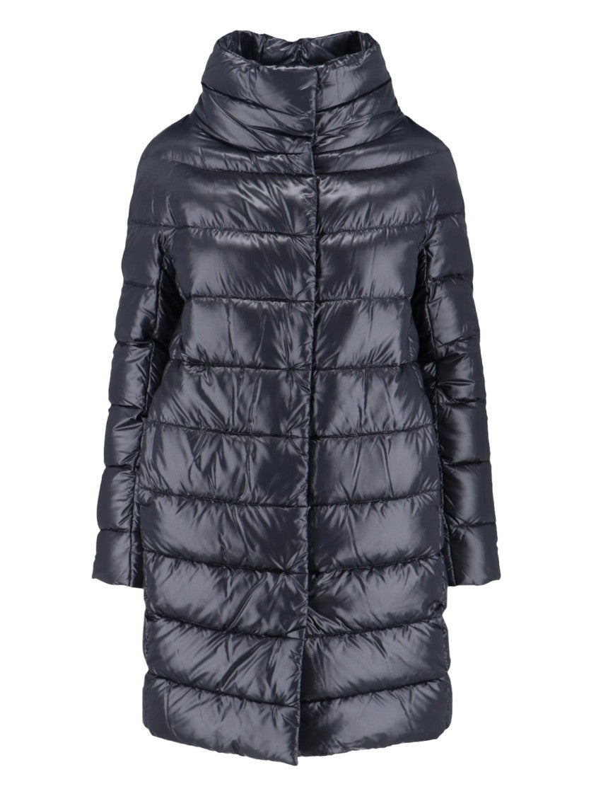 Herno Navy Dora Long Puffer Jacket