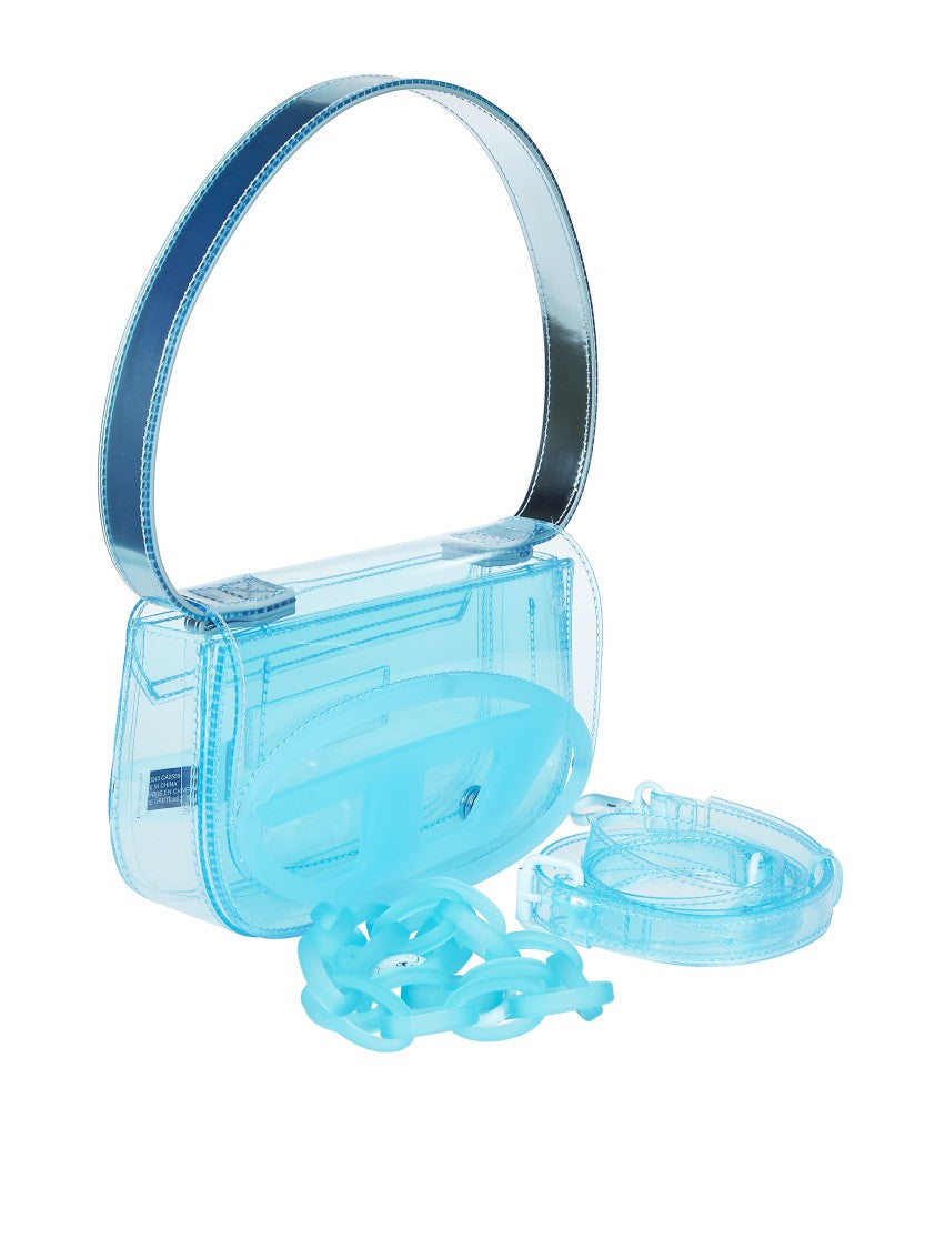 Diesel Blue 1Dr Transparent Embossed Shoulder Bag