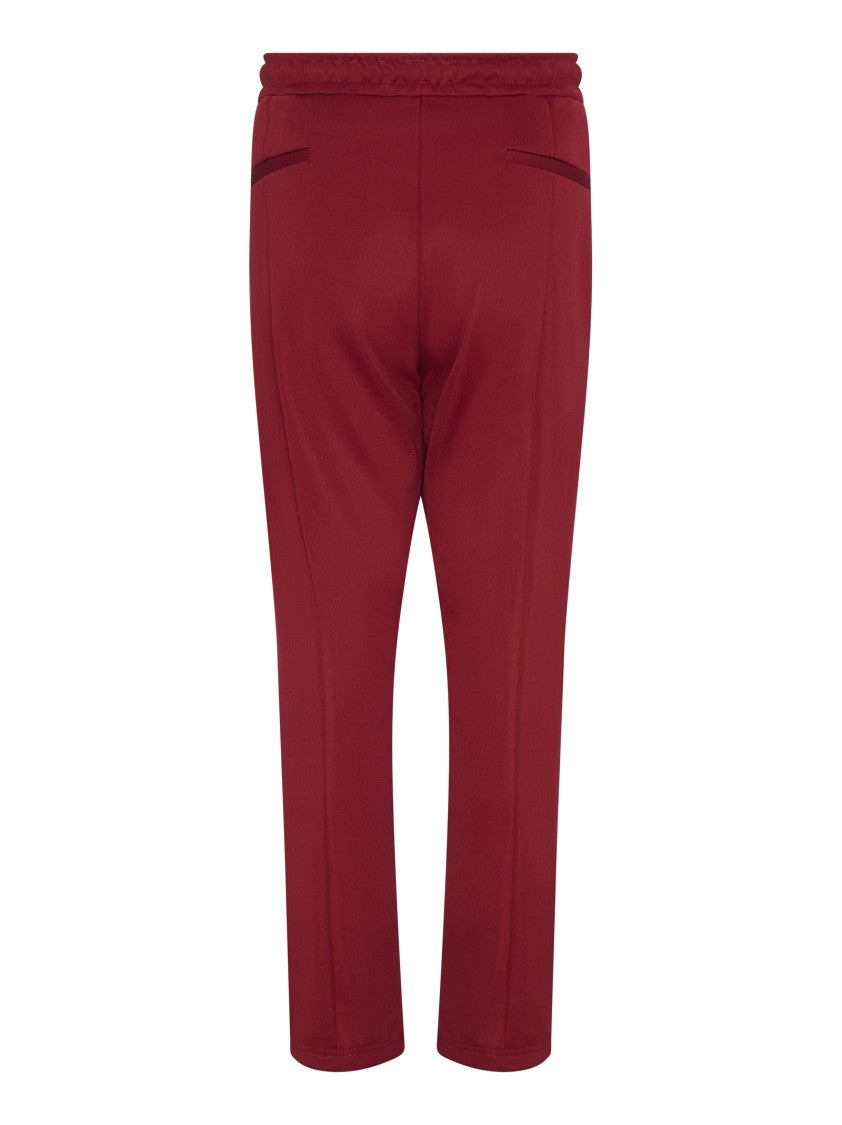 State Of Order Wide Tapered Red Trousers With Elastic Waistband