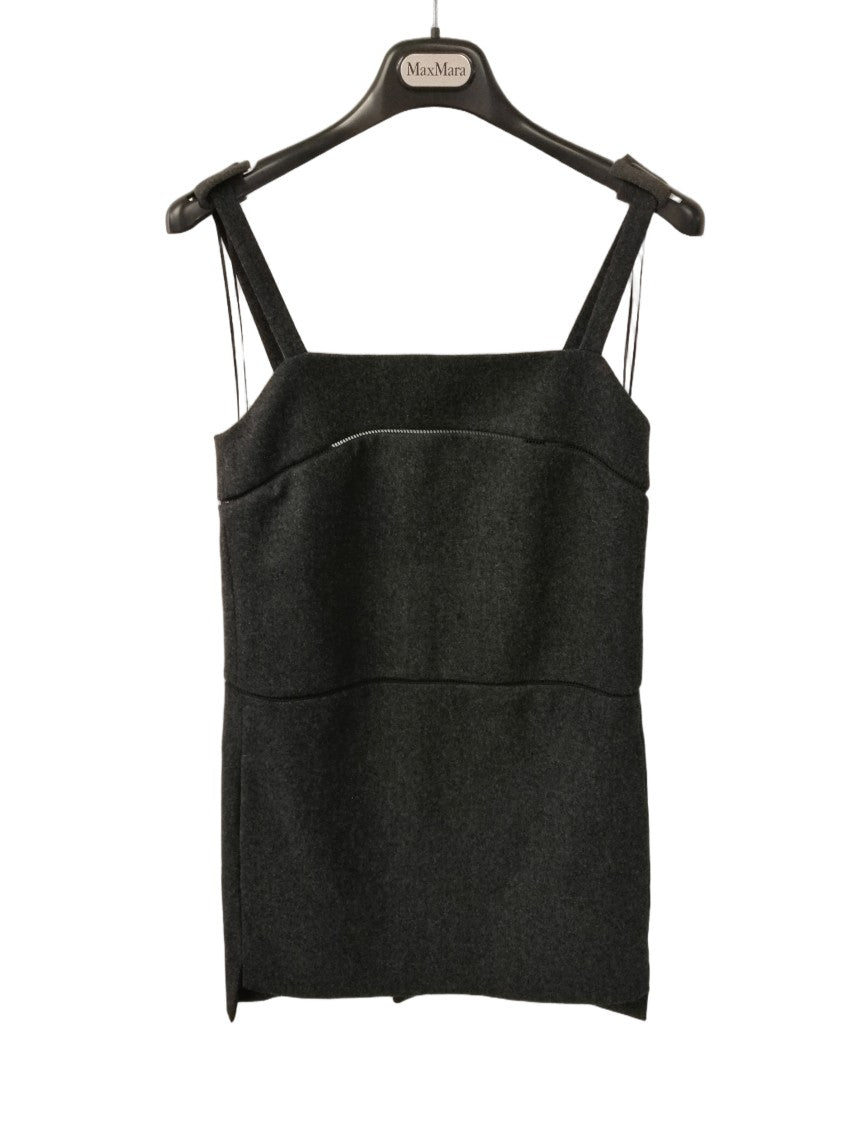 Max Mara Structured Grey Dress With Asymmetrical Hemline