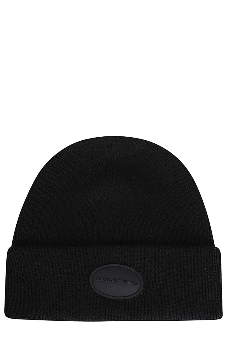 Alexander Wang Ribbed Beanie With Subtle Silicone Logo
