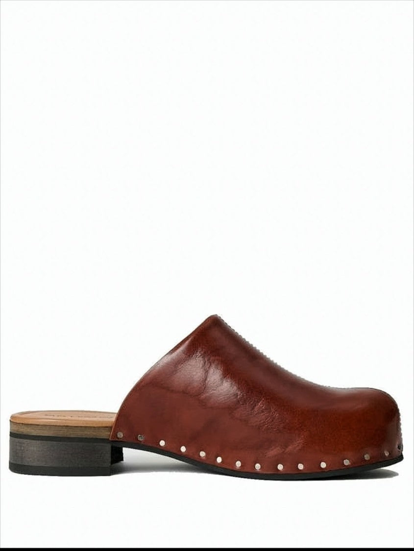 Our Legacy Brown Slip-On Mules With Polished Cowhide