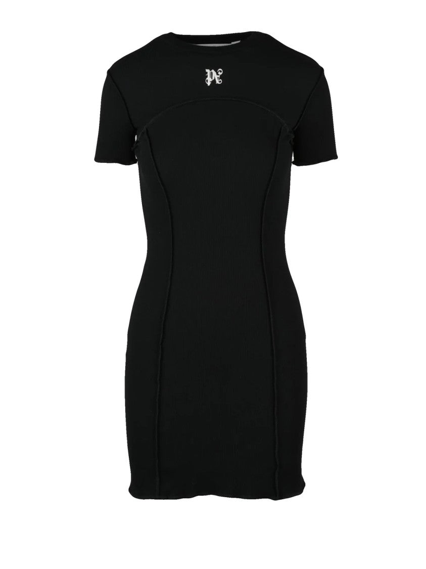 Palm Angels Bodycon Mini Dress With Cut-Out Back And Logo Detail