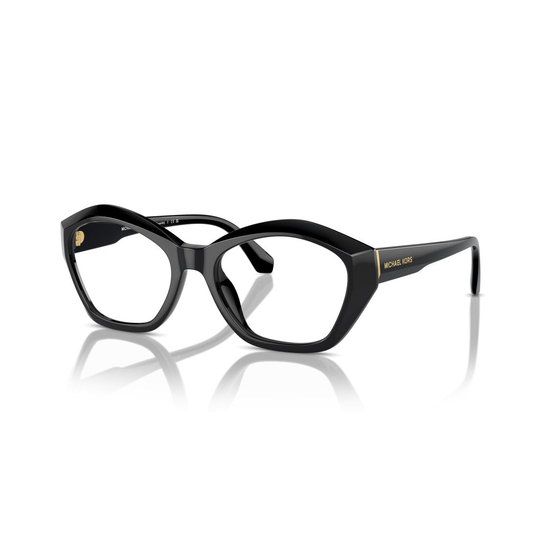 Michael Kors 0Mk4116u Geometric Black Eyeglasses With Gold Accents