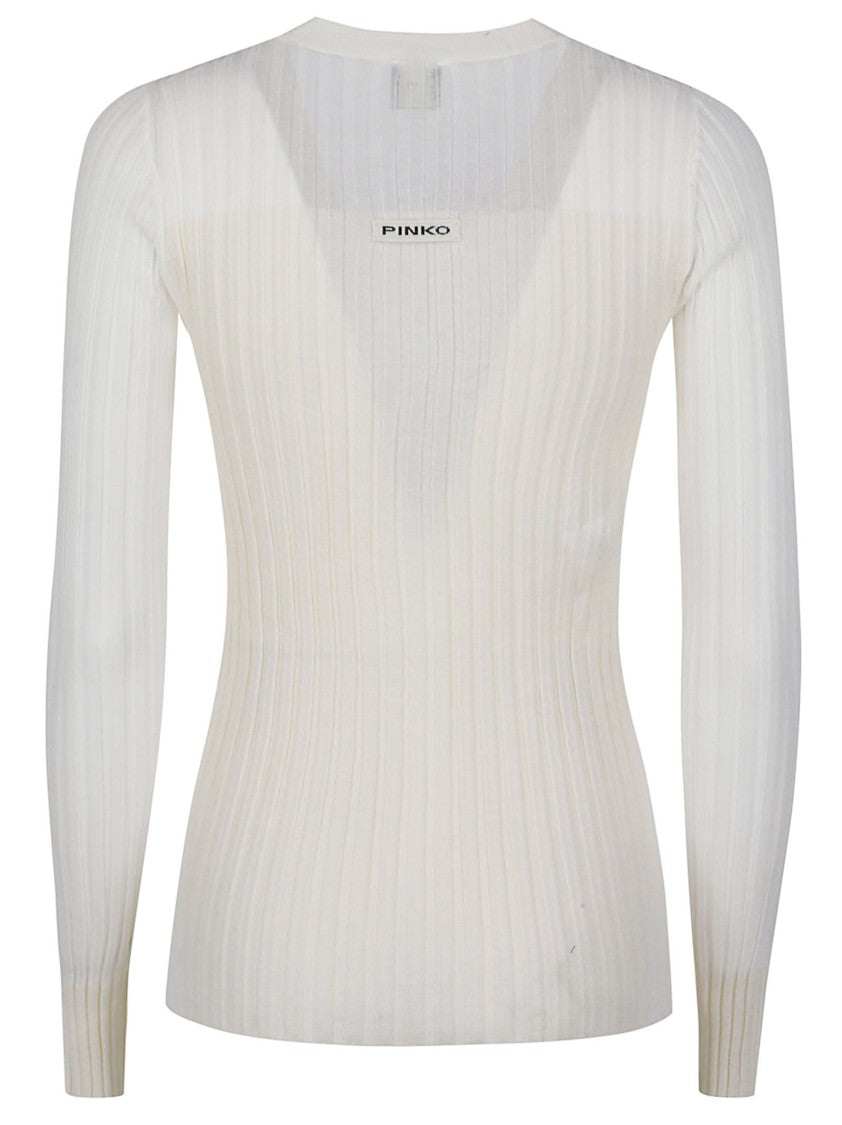 Pinko Caldo V Neck Knit Wool Cardigan