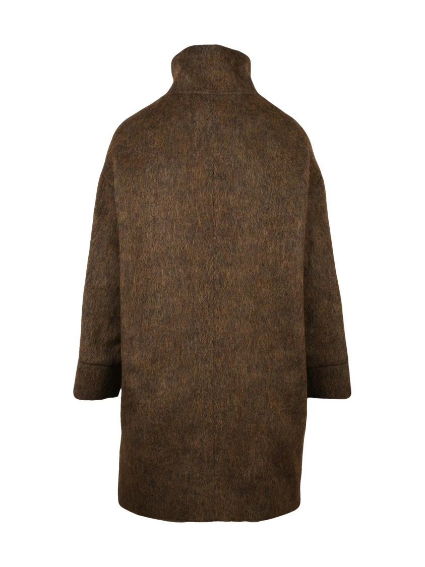 Oliver Horigamy Brown Virgin Wool-Blend Coat