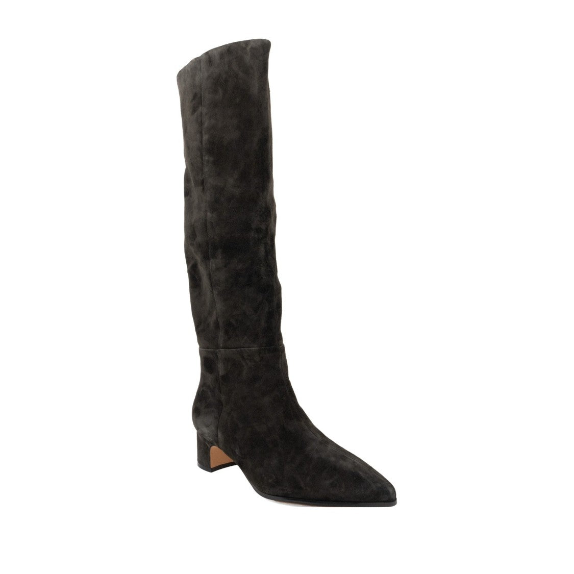 Sergio Moretti Gray Pointed Toe Plush-Lined Suede Dress Boots