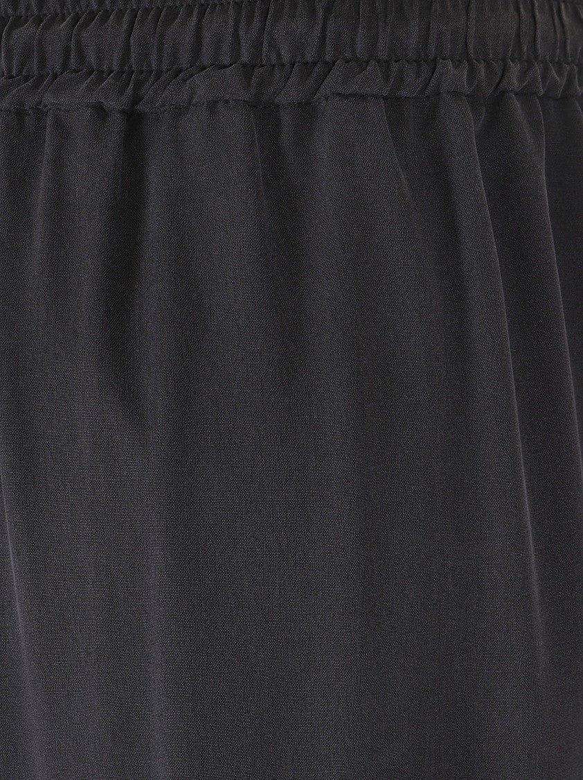 Max Mara Wide-Leg Washed Silk Trousers With Adjustable Waistband