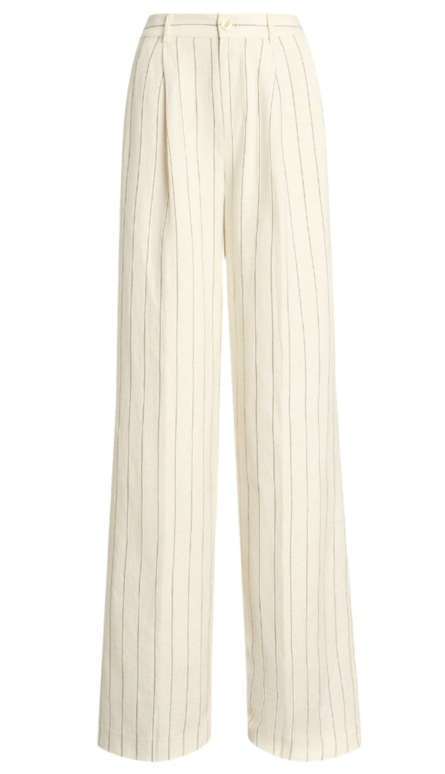 Lauren Ralph Lauren High-Waisted Wide-Leg Pants With Pleated Front