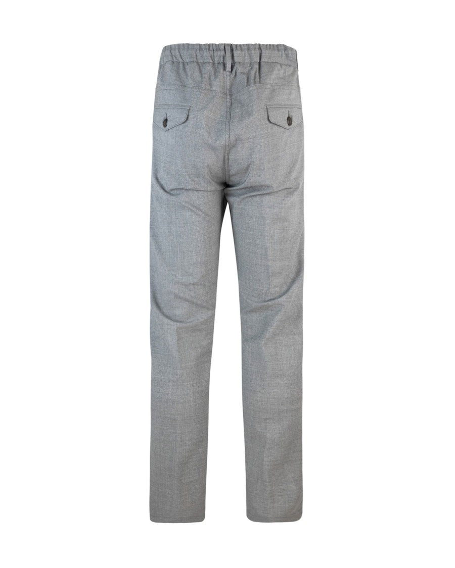 Eleventy Grey Melange Jogger Stretch Wool Sweatpants