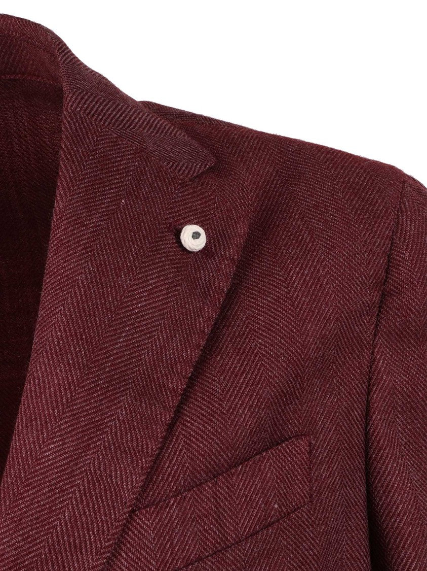 Brando-Lubiam Burgundy Tailored Drop S Blazer
