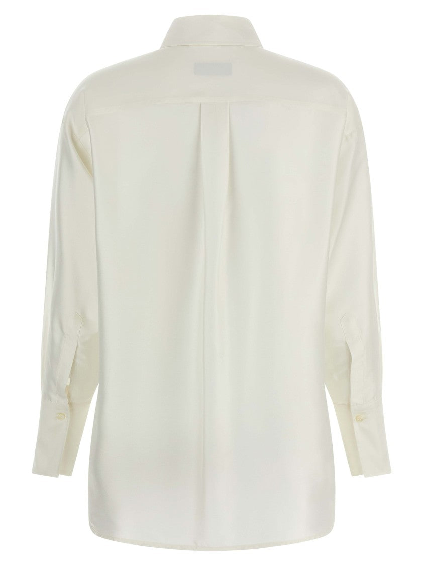 Alberto Biani Comfort Fit Silk Shirt With Asymmetrical Hem