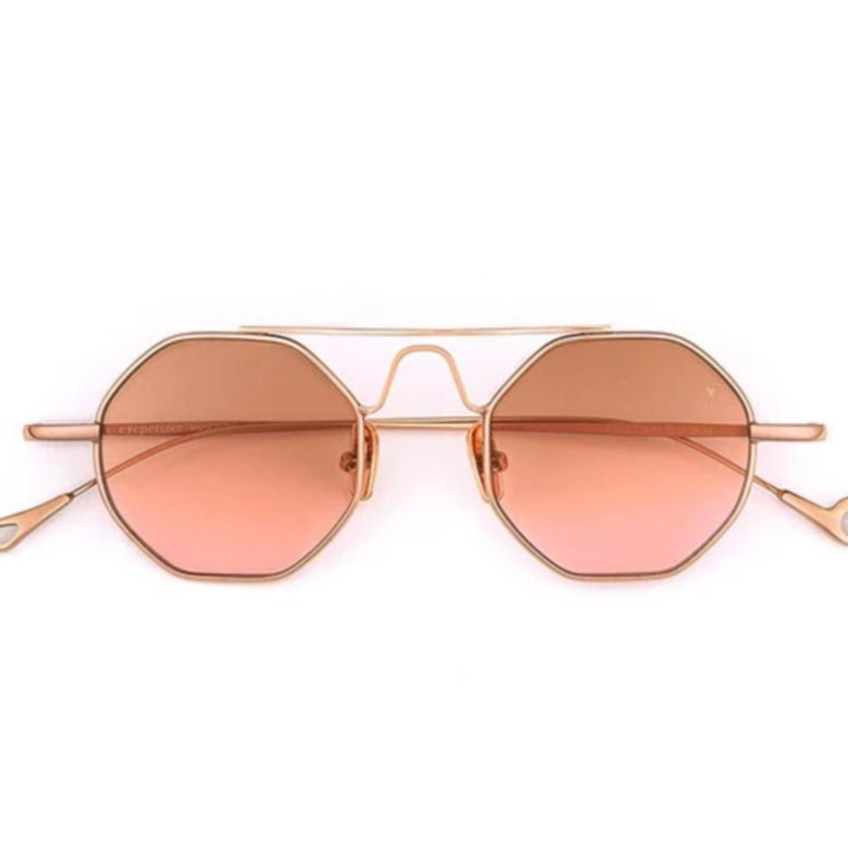 Eyepetizer Soho C.9-44 Octagonal Gold Sunglasses With Gradient Lenses