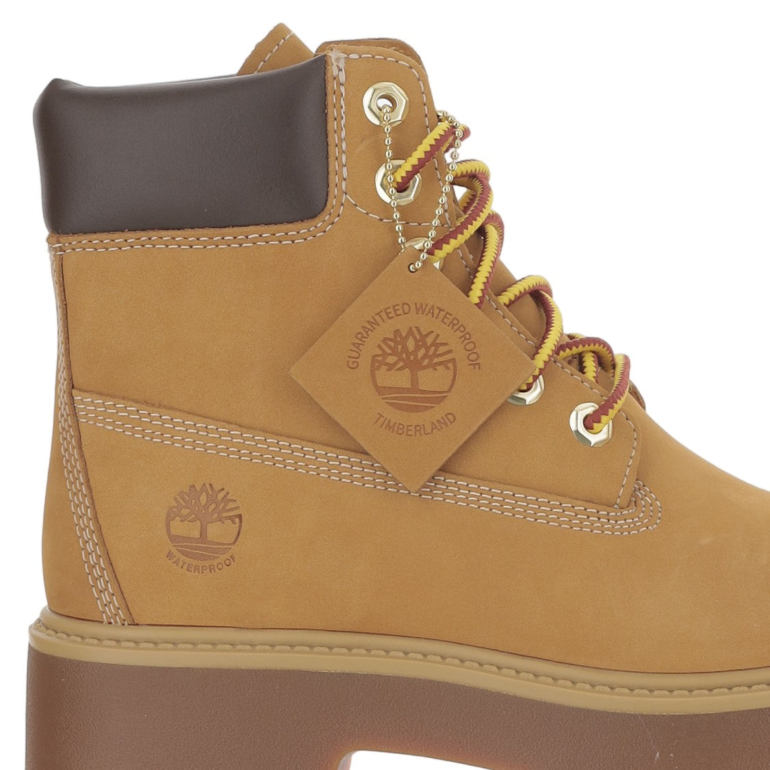 Timberland Brown Chunky Leather Ankle Boots With Waterproof Design
