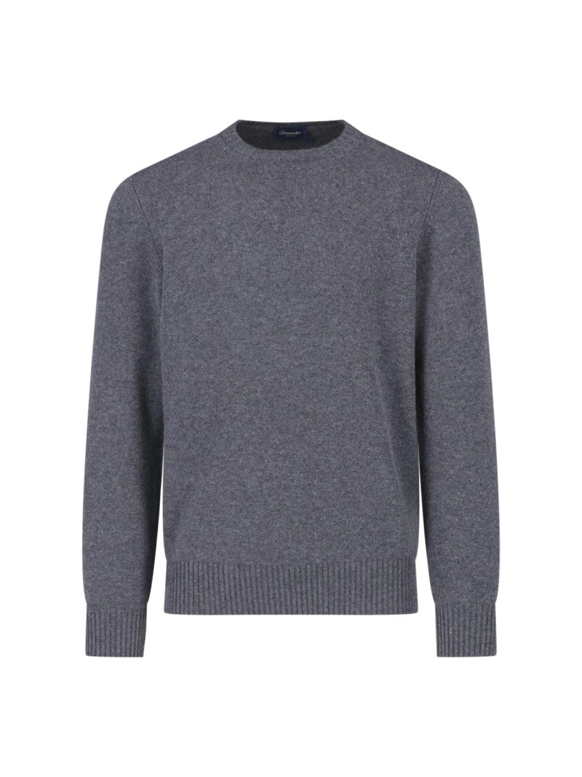 Drumohr Grey Cashmere Crewneck Sweater