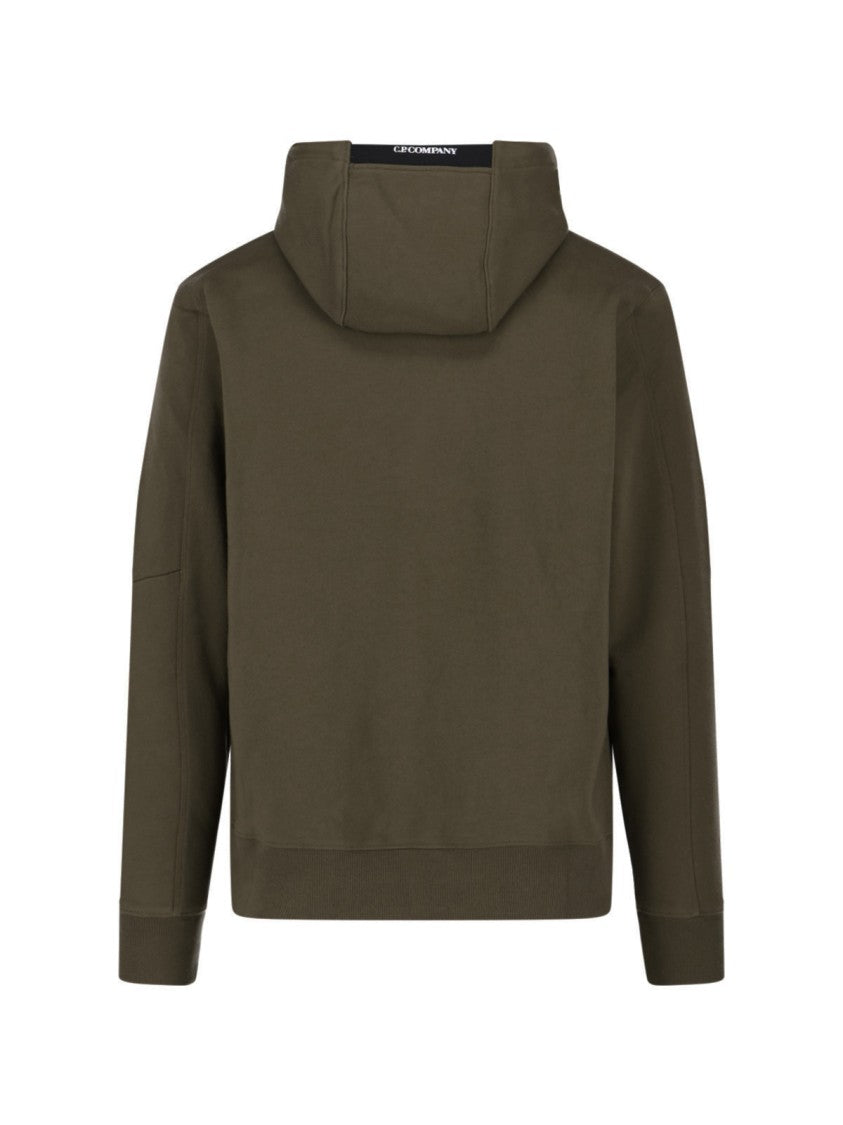 C.P. Company Logo Hoodie Green