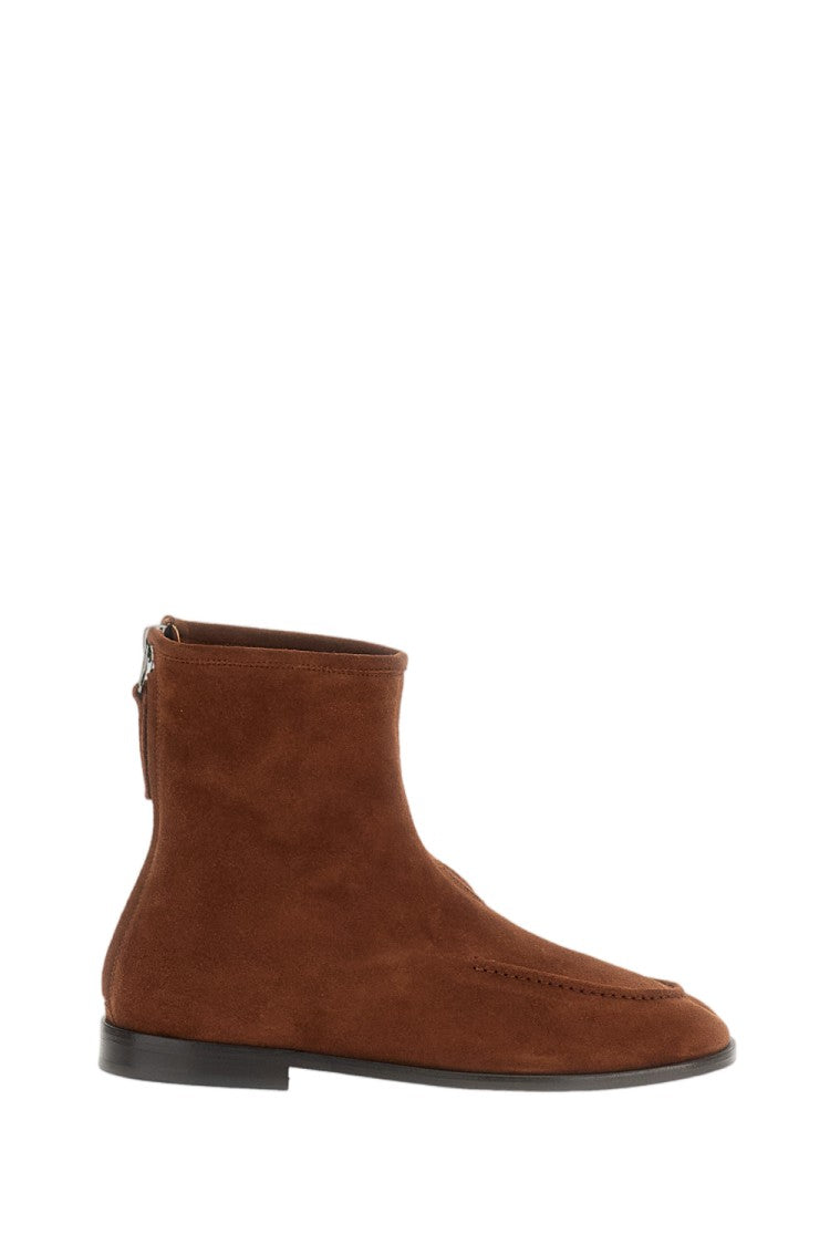 Hereu Soft Suede Ankle Boots With Seam Detail And Back Zip