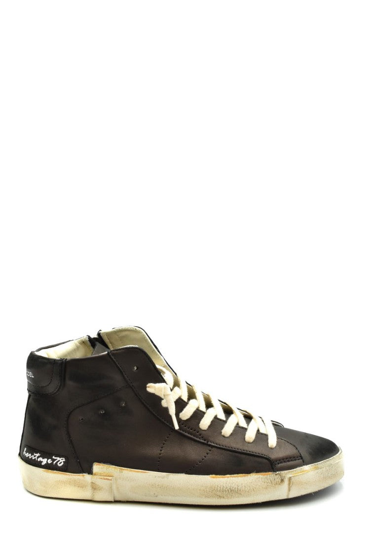 Philippe Model High-Top Black Leather Prhuhe02 Sneakers