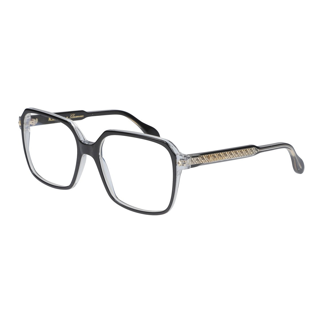 Kador Lisa Glamour/N Oversized Square Frame Eyeglasses With Gold Detailing
