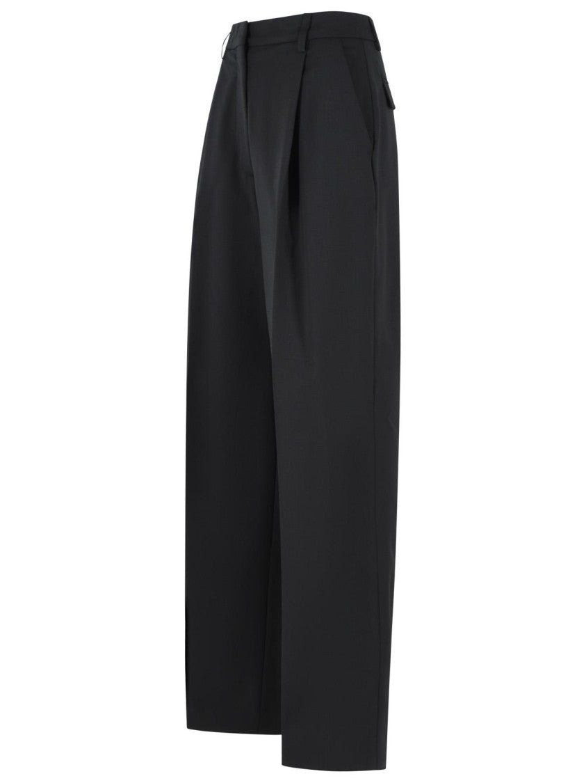 The Latest 'Axel' Black Virgin Wool Blend Pants