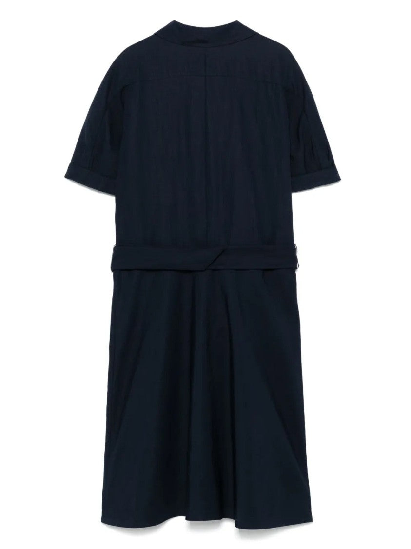 Vince Cuffed S/S Belted Shirt Dress