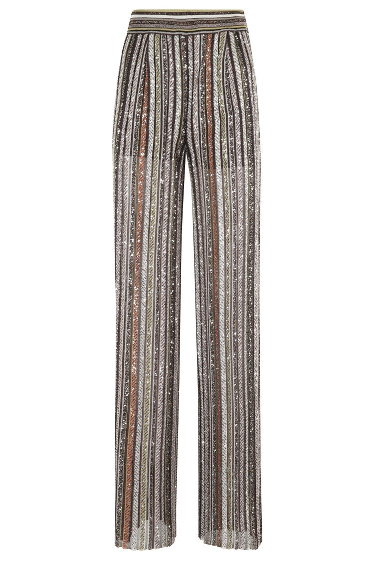 Missoni Straight-Leg Trousers With Multicolor Sequin Embellishment