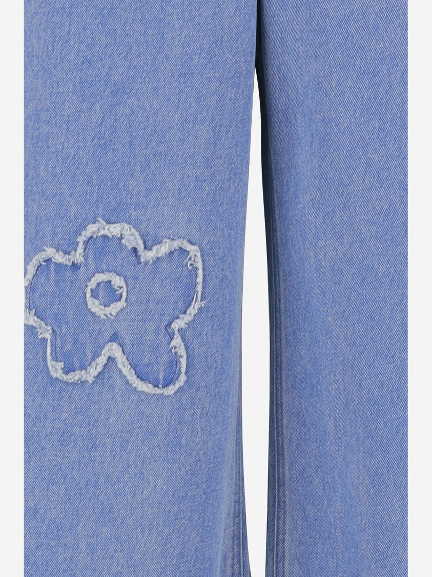 Marni Cotton Denim Jeans With Appliqués