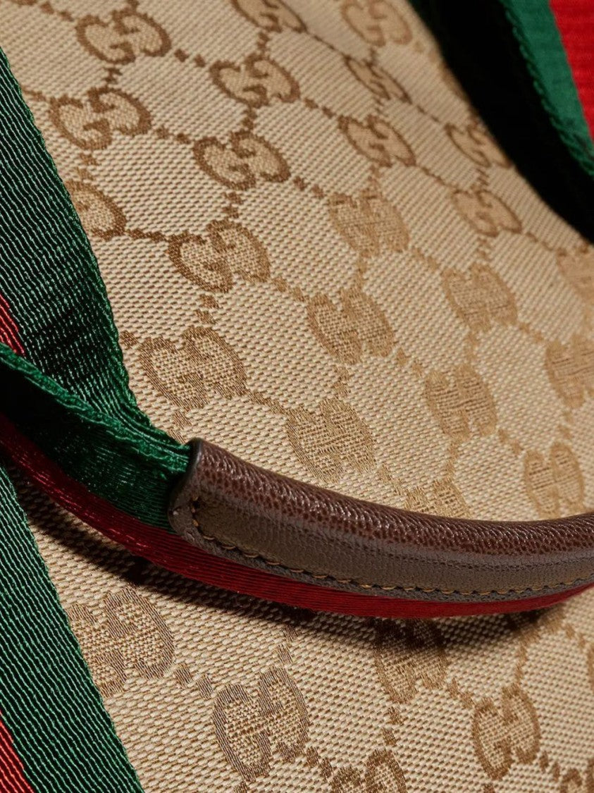 Gucci Rectangular Monogram Striped Handle Tote Bag