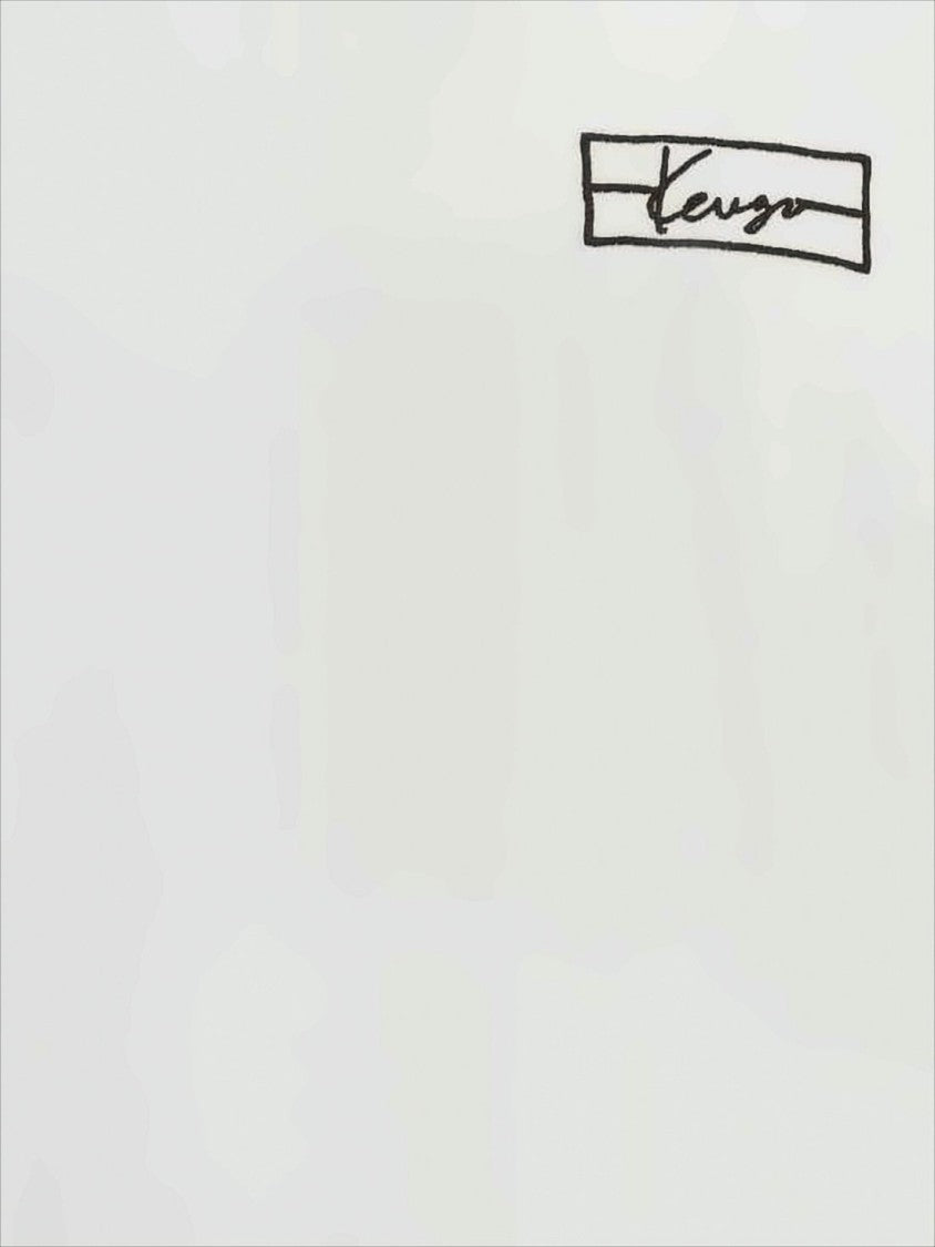 Kenzo Short-Sleeve White T-Shirt With Embroidered Logo