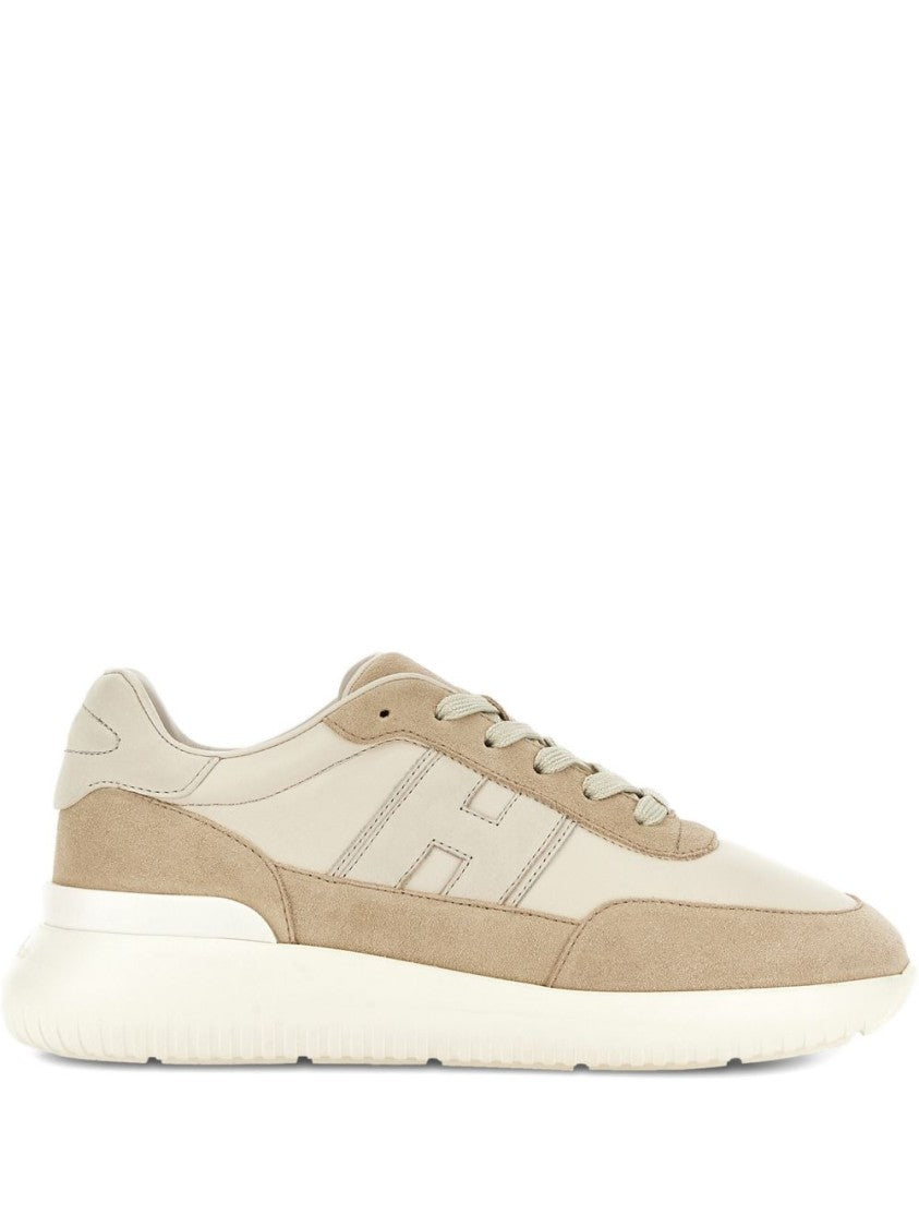 Hogan Beige Suede Overlay Sneakers