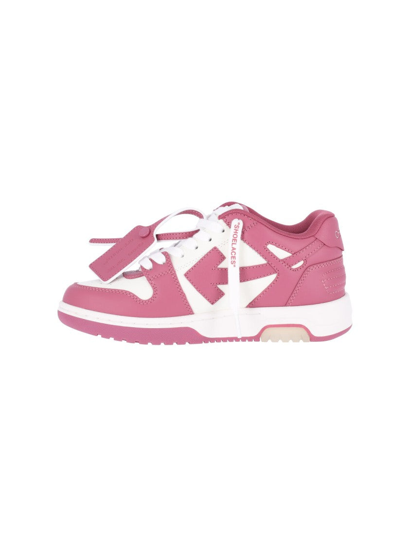 Off-White Out Of Office Pink Trim Leather Sneakers