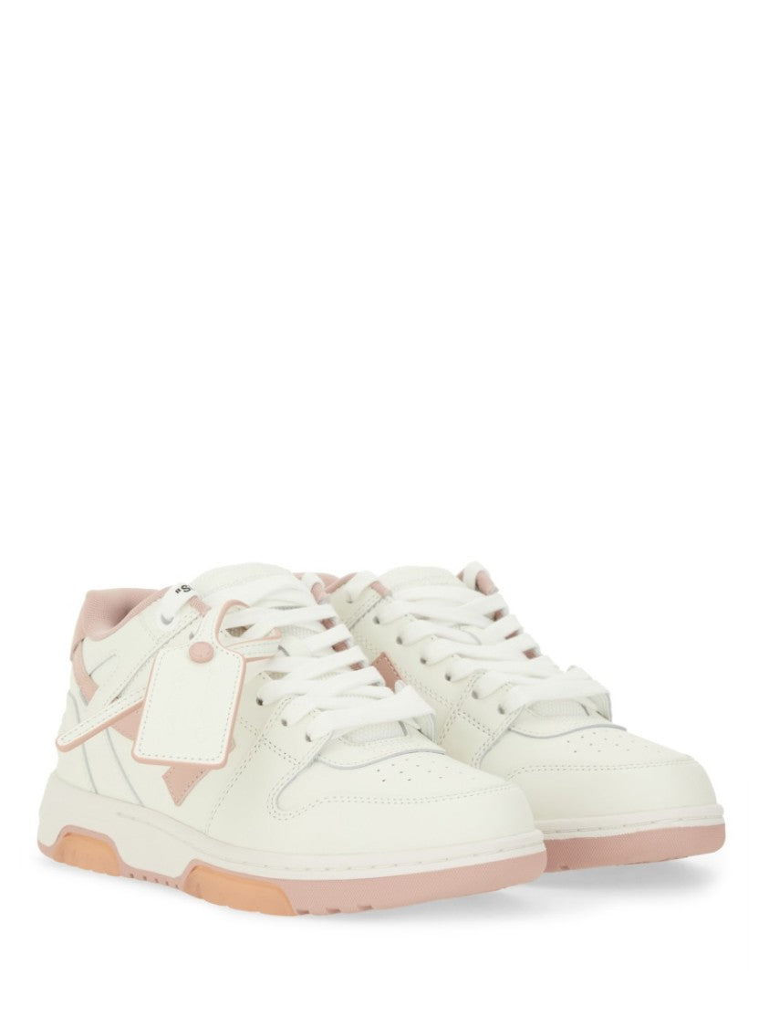 Off-White White Out Of Office Pink Arrow Leather Sneakers