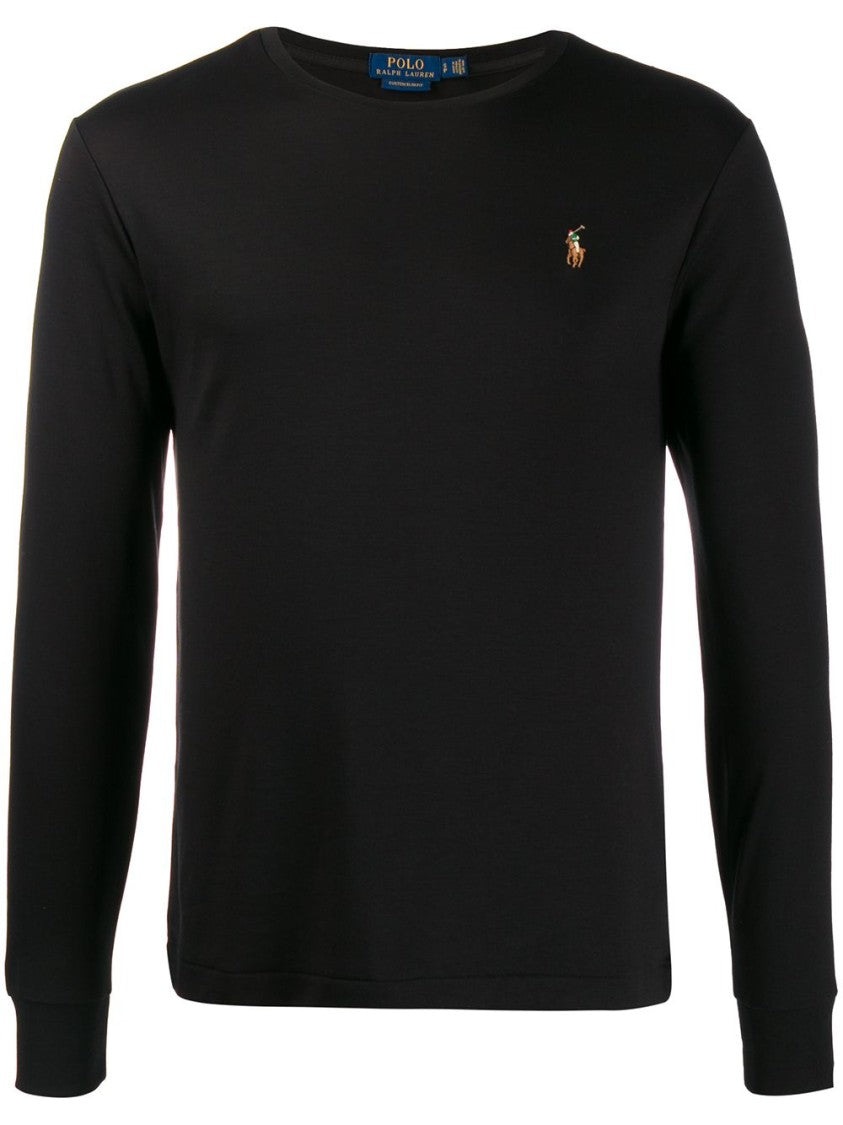 Polo Ralph Lauren Black Long-Sleeved Classic Crew Neck T-Shirt