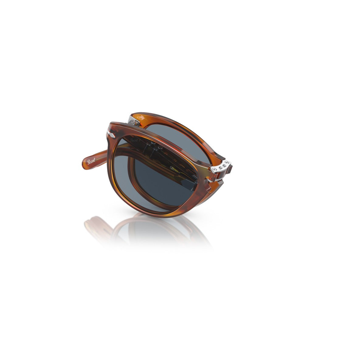 Persol 0Po0714sm Translucent Tortoiseshell Acetate Sunglasses With Silver Hardware