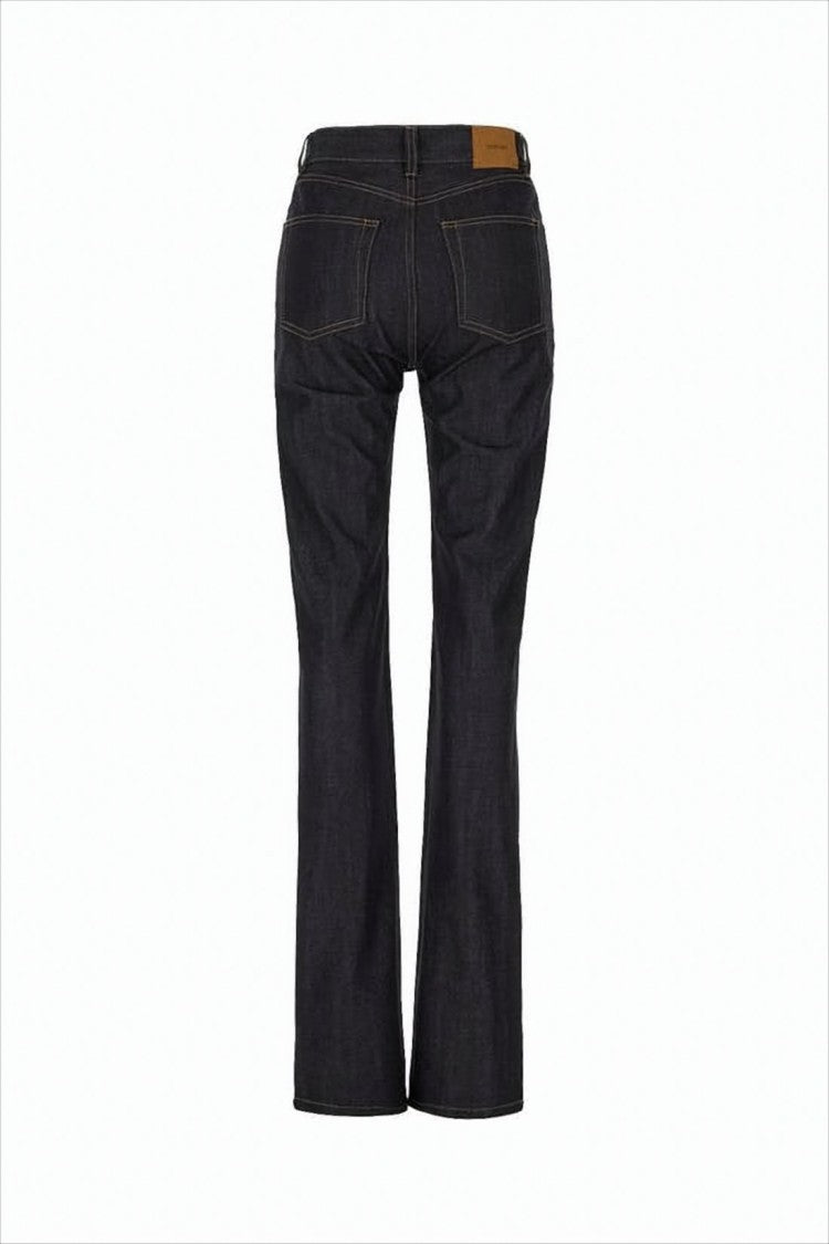 Saint Laurent Classic Straight-Leg Denim Pants With Mid-Rise Waist