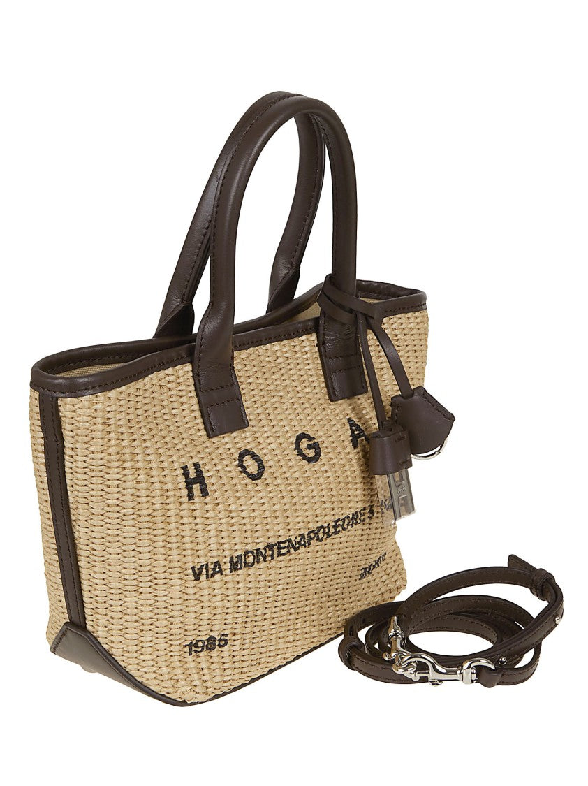 Hogan Spacious Tote Bag With Woven Finish